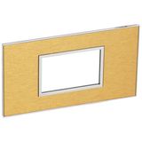 Arteor Surround Plate Shaver Socket/3 Module Square Gold Brass