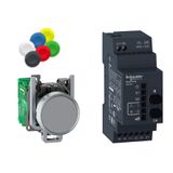 Harmony XB4, Wireless push button and configurable receiver with 10 colored caps, metal, Ø22, 24...240 V AC/DC