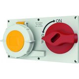 Panel mounted recept., DUO, 32A3p4h110V