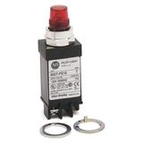 Allen-Bradley, 800T-QS24R, 800T Small Pilot Light, Red, Full Voltage, 24V AC/DC