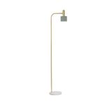 Gold Metal Mint Metal Shade White Base LED E27 1x12 Watt 230 Volt IP20 Bulb Excluded Cable Length: 170 cm D: 12.5 H: 165 cm