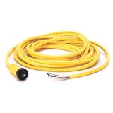 Allen-Bradley 889N-F5AE-20F Mini/Mini Plus, Female, Straight, 5-Pin, PVC Cable, Yellow, Unshielded, IEC Color Coded, No Connector, 20 feet (6.1 meters), 18AWG