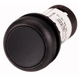 Pushbutton, Flat, maintained, 1 NC, Screw connection, black, Blank, Bezel: black
