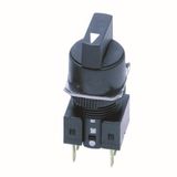 Selector switch, non-illuminated,lever type, round, 2 notches, spring-
