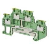 Ground multi-tier DIN rail terminal block with push-in plus connection