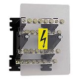 Power distribution block - stepped for lugs - 125 A - 4 bars 15 x 4 mm