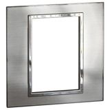 Plate Arteor - British std - square - 3 modules 1-gang - stainless style