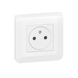 Surface Mosaic white power outlet with plate and claw fixing