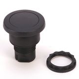 Push Button, 40mm Mushroom Head, Black, Momentary, Plastic