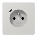 Socket fren/belg with USB type C LS1520F-18CLG