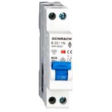 Miniature Circuit Breaker (MCB) AMPARO 4.5kA, B 20A, 1+N,1MW