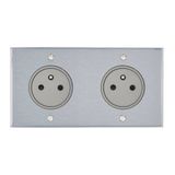 Art d'Arnould univers Double memory socket 2P+E Surface 16A 250V - brushed steel