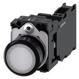 Illuminated pushbutton, 22 mm, roun...