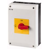 On-Off switch, 3 pole, 32 A, Emergency-Stop function, surface mounting