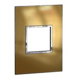 Arteor™ - Plate - Italian / US std - square - 2 modules - gold brass