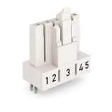 Socket for PCBs straight 5-pole white