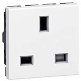 Socket outlet Mosaic - British - 2P+E 13 A - 2 modules - white