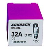 Servicebox with 12 fuses D02 / 32A, violet