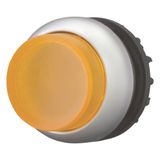 Illuminated pushbutton actuator, RMQ-Titan, Extended, momentary, orange, Blank, Bezel: titanium