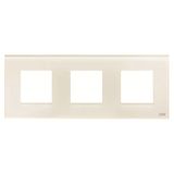 N2273 CB Frame 3-gang / 2+2+2-modules - Noble - White Glass