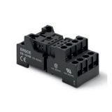 Relay socket for miniature power relays MY, DIN rail mounting, 4 PDT,