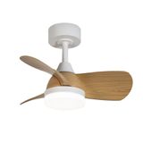 Bryan Mini LED Ceiling Fan 18W 1800Lm CCT Dim White+Wood