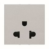 N2238 PL - Euro-American earthed socket outlet - 2M - Silver