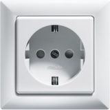 German Socket (Type F) DSS with socket outlet front, white
