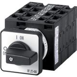 On-Off switch, T3, 32 A, flush mounting, 6 contact unit(s), 9-pole, 2 N/O, 1 N/C, with black thumb grip and front plate