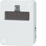 Wireless brightness twilight sensor indoors and outdoors with solar cells and battery, pure white