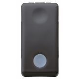 PUSH-BUTTON 1P 250V ac - NO 10A - ILLUMINABLE - WITH REPLACEABLE NEUTRAL LENS - 1 MODULE - SYSTEM BLACK