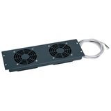 Plate 19 inches 3U with 2 fans 230V for enclosures
