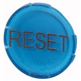 Button lens, flat blue, RESET