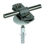 Conductor holder with StSt cleat, for Rd 7-10/Fl 30mm w. wood screw an