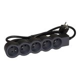 Extra-flat power strip extension equipped with 5 2P+E 16A 3680W sockets with 1.5m length cord - black and dark gray