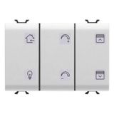 PUSH-BUTTON PANEL WITH INTERCHANGEABLE SYMBOLS - KNX - 6 CHANNELS - 3 MODULES - SATIN WHITE - CHORUS