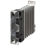 Solid-state relay, 1 phase, 15A, 24-240V AC, with heat sink, DIN rail