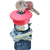 Pushbutton switch mushroom head key-lock FP CMKL RED 1NC (with fixation) IP40