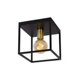 RUBEN Ceiling light 1x E27 40W Black/Satin Brass