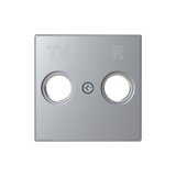 8550 PL Cover plate for TV/R outlet - Silver SAT 1 gang Silver - Sky Niessen