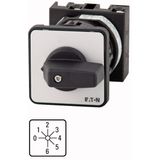 Step switches, T0, 20 A, centre mounting, 3 contact unit(s), Contacts: 6, 45 °, maintained, With 0 (Off) position, 0-6, Design number 145