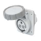 10° ANGLED FLUSH-MOUNTING SOCKET-OUTLET HP - IP66/IP67 - 2P+E 16A >250V d.c. - GREY - 8H - SCREW WIRING