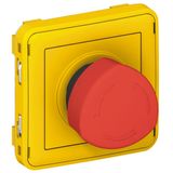Emergency stop button Plexo IP 55 - stay-put 1/4 release- modular - grey/yellow