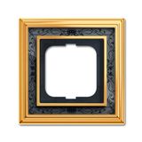 1721-833-500 Cover Frame Busch-dynasty® polished brass decor anthracite