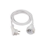 PVC Cable extension 10m H05VV-F 3G1,5 white with flat plugin polybag with label