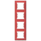 Sedna - vertical 4-gang frame - red