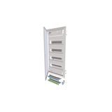 Hollow wall compact distribution board, 4-rows, flush sheet steel door