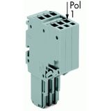 2-conductor female connector Push-in CAGE CLAMP® 1.5 mm² gray