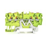 4-conductor ground terminal block with push-button 1 mm² green-yellow