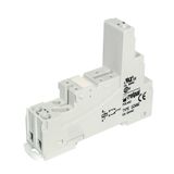 Socket for relays:  RM87N. Grey colour.